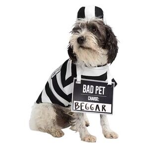 Black and White Dog Jail Prisoner  3-pc Costume